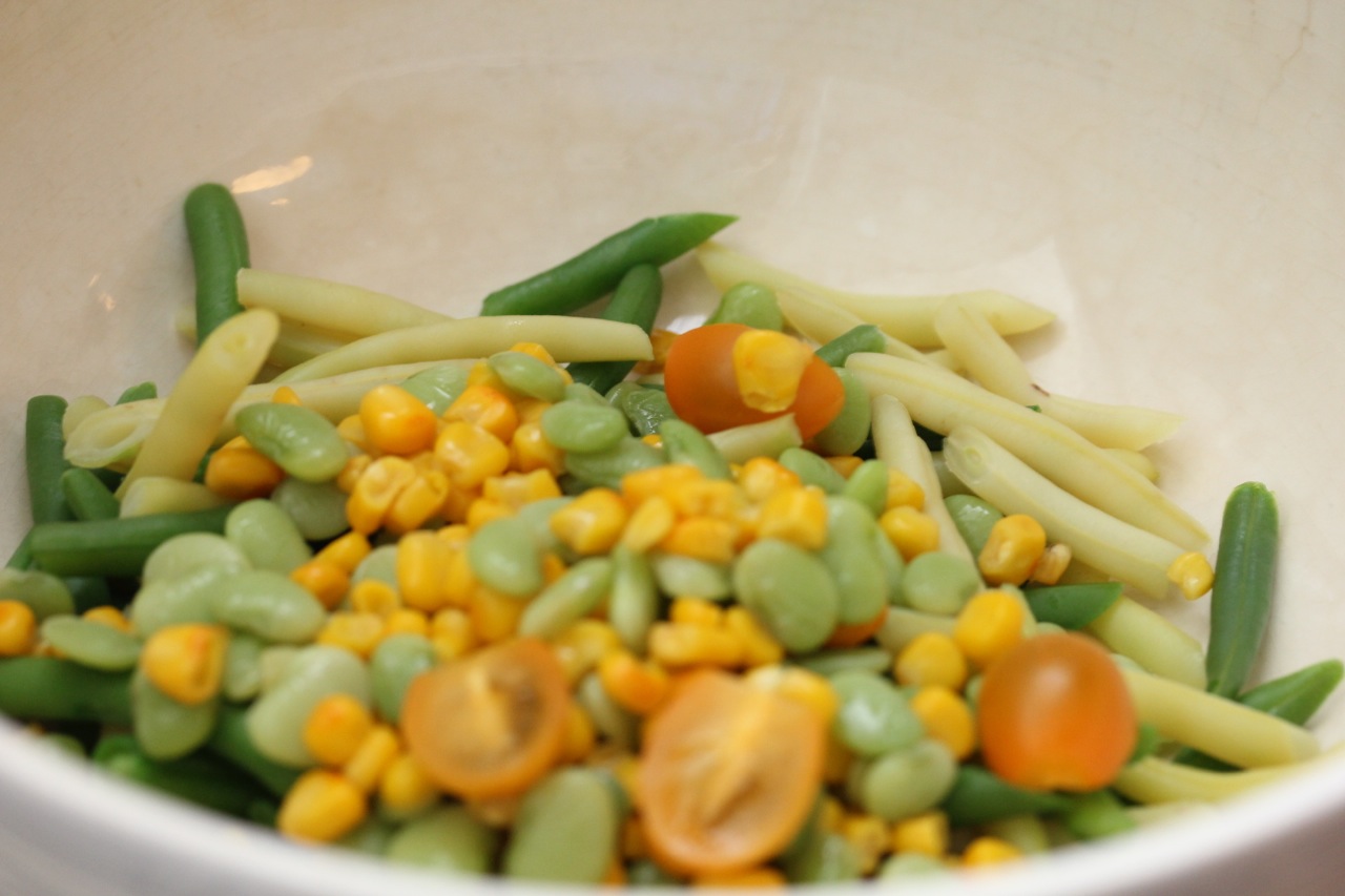 Blanch green, wax, and lima beans, and corn kernels, for two minutes ...