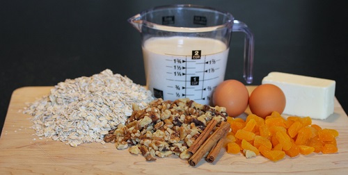 Ingredients for baked oatmeal