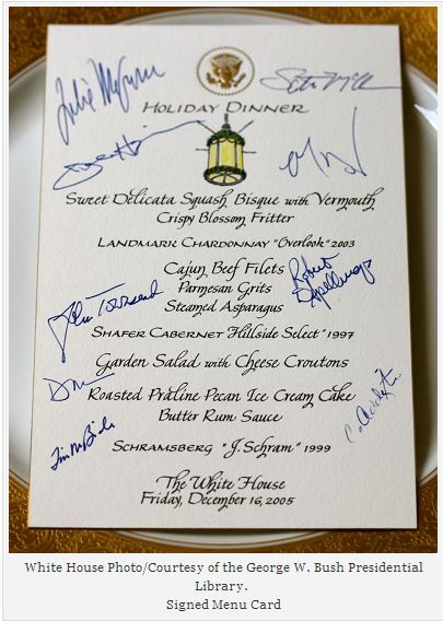 Signed Menu Card