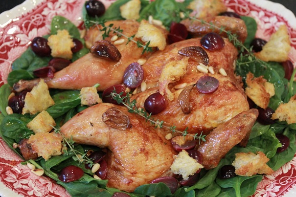 Spatchcock Chicken with Grapes and Pine Nuts 2