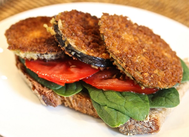 Eggplant, Spinach and Tomato Sandwich on America's Table