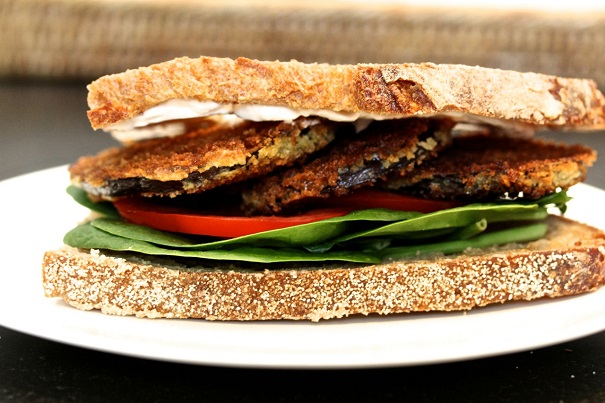Eggplant, Spinach and Tomato Sandwich on America's Table