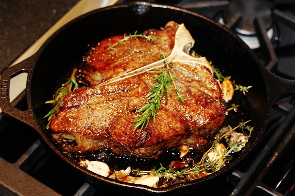 Pan fried porterhouse on sale steak