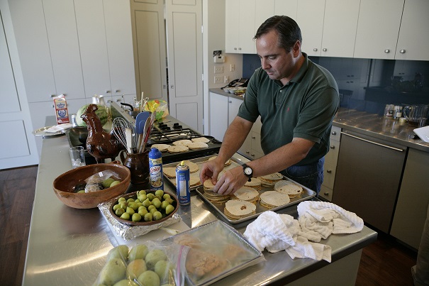 Matt Wendel working his Tex Mex Magic for a Private Lunch at the Bush Ranch on Americas-Table.com