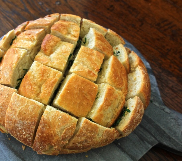 French Boule Garlic Bread on Americas-Table.com