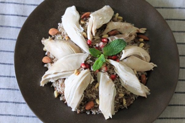 Lebanese Stuffed Rice and Chicken on Americas-Table.com