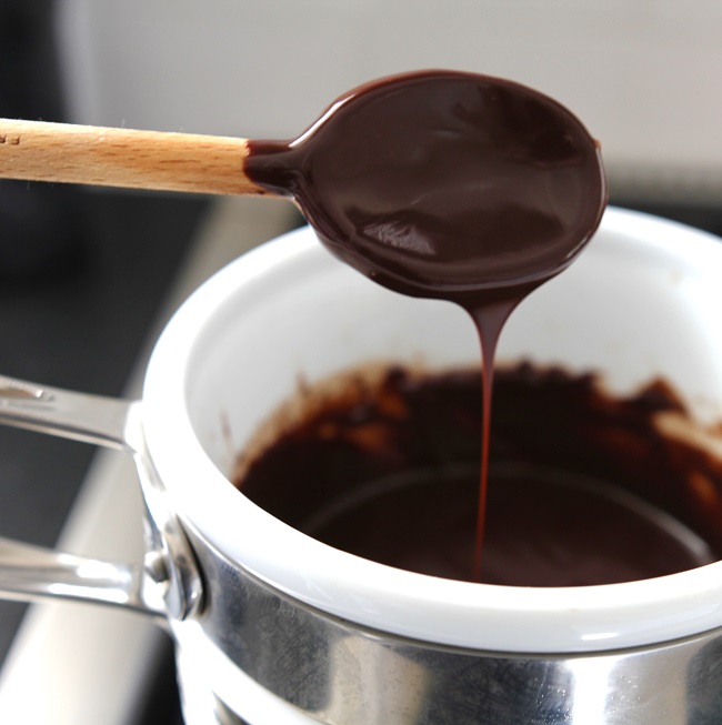 Use a double boiler to melt chocolate