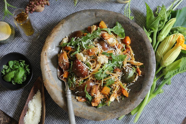 PASTA WITH PUMPKIN AND HEIRLOOM TOMATOES