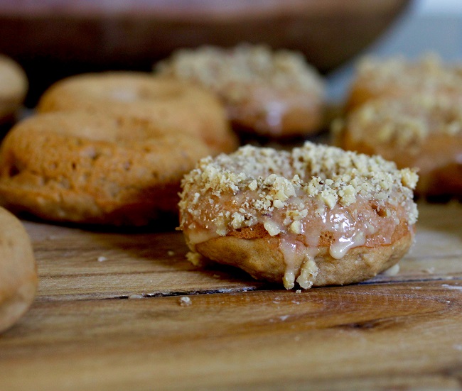 APPLE CIDER DOUGHNUTS WITH CHOPPED WALNUTS