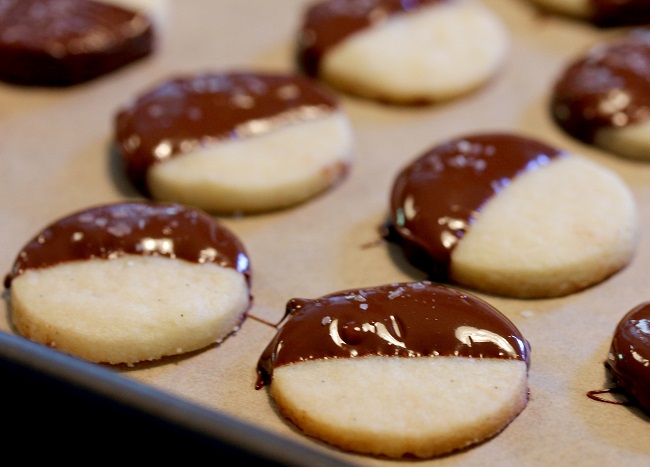Chocolate Sea Salt Shortbread Cookies