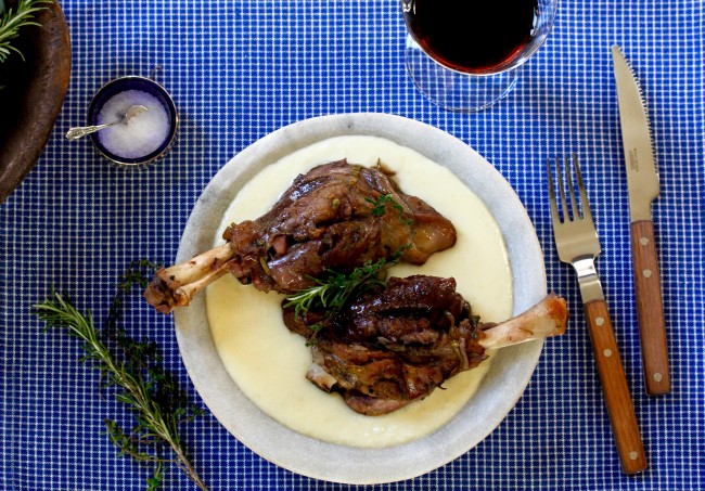 LAMB SHANKS WITH EXTRA CHEESY MASHED POTATOES on Americas-Table.com