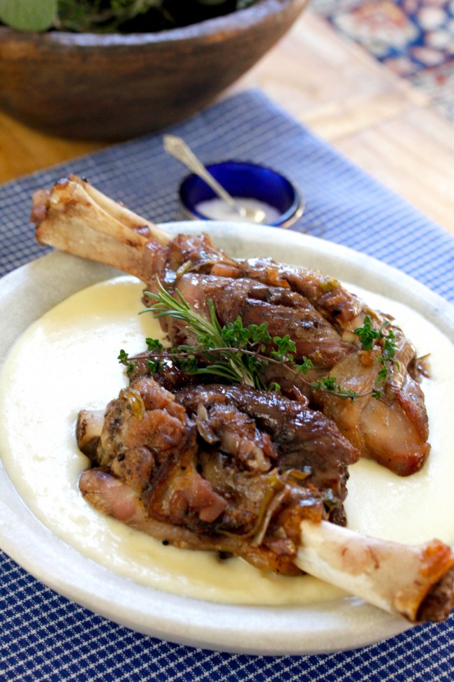 LAMB SHANKS WITH EXTRA CHEESY MASHED POTATOES on Americas-Table.com