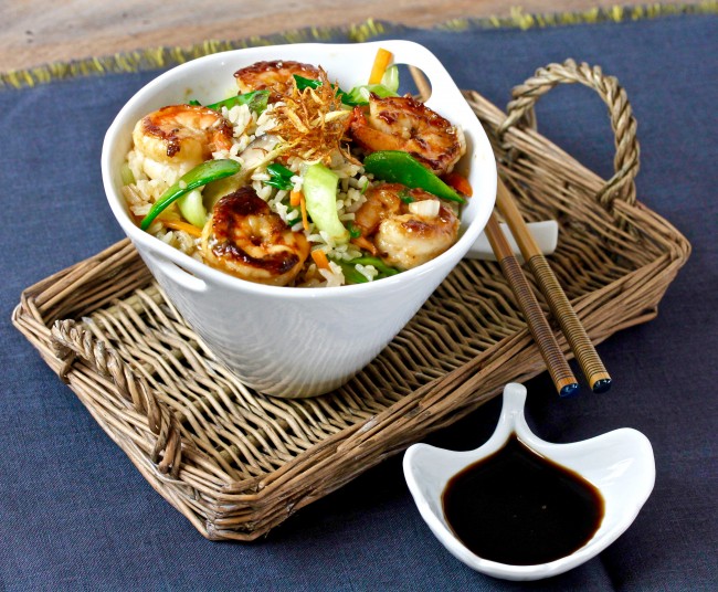 GINGER FRIED RICE WITH SHRIMP on Americas-Table.com