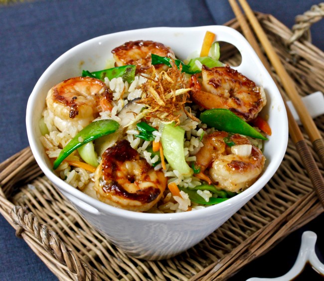 GINGER FRIED RICE WITH SHRIMP on Americas-Table.com